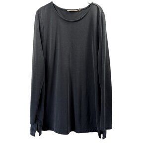 Soft Surroundings Women's Tunic Top Size XL Dark Gray Long Sleeve Minimalist